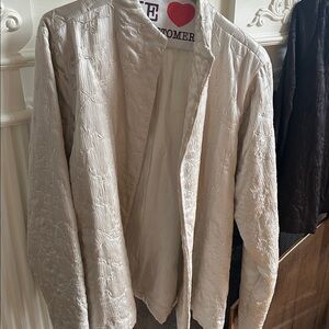 Eileen Fisher Cream Satin Jacket